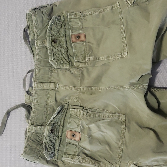 Abercrombie and Fitch Vintage Army Green Paratroop Cargo Pants Men' Size Medium - Picture 13 of 17
